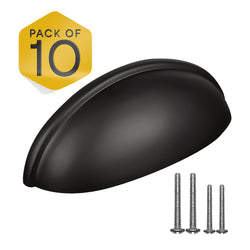 Black Half Moon Cup Drawer Pulls