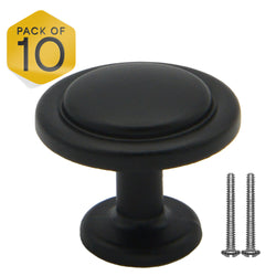 Black Single Hole Knob Round