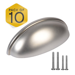 Nickel Half Moon Cup Drawer Pulls