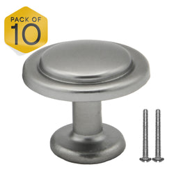 Silver Single Hole Knob Round