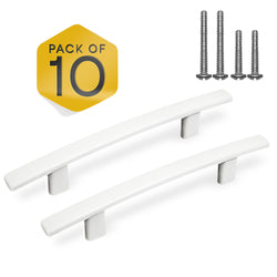 White Arched Kitchen Cabinet Pulls - 3inch