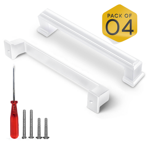 White Bar Handles Square