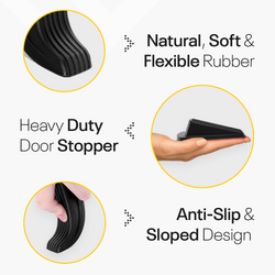Black Rubber Wedge Door Stopper